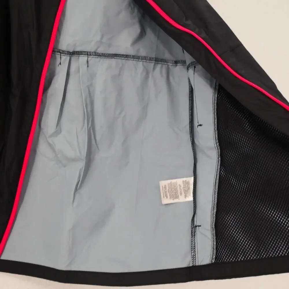 NEW Columbia Girl's 10/12 Switchback II Lightweight Rain Jacket Black Pink